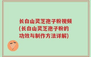 长白山灵芝孢子粉视频(长白山灵芝孢子粉的功效与制作方法详解)