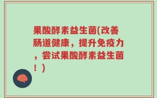 果酸酵素益生菌(改善肠道健康，提升免疫力，尝试果酸酵素益生菌！)