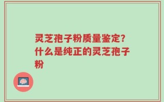 灵芝孢子粉质量鉴定？什么是纯正的灵芝孢子粉