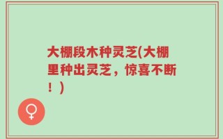 大棚段木种灵芝(大棚里种出灵芝，惊喜不断！)