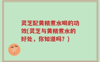 灵芝配黄精煮水喝的功效(灵芝与黄精煮水的好处，你知道吗？)