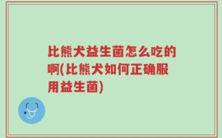 比熊犬益生菌怎么吃的啊(比熊犬如何正确服用益生菌)
