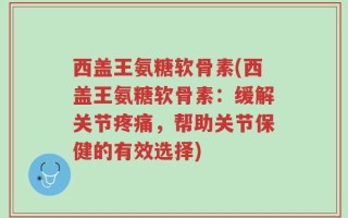 西盖王氨糖软骨素(西盖王氨糖软骨素：缓解关节疼痛，帮助关节保健的有效选择)