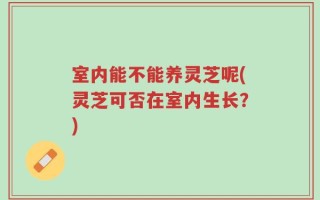 室内能不能养灵芝呢(灵芝可否在室内生长？)