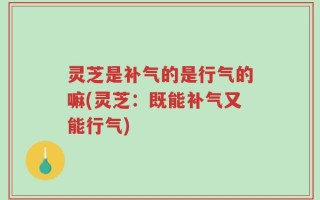 灵芝是补气的是行气的嘛(灵芝：既能补气又能行气)