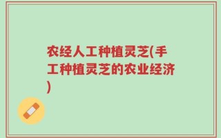 农经人工种植灵芝(手工种植灵芝的农业经济)