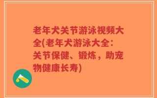 老年犬关节游泳视频大全(老年犬游泳大全：关节保健、锻炼，助宠物健康长寿)