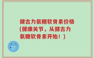 健古力氨糖软骨素价格(健康关节，从健古力氨糖软骨素开始！)