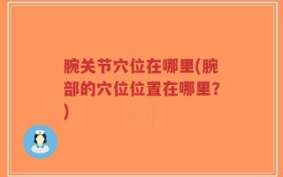 腕关节穴位在哪里(腕部的穴位位置在哪里？)