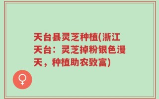 天台县灵芝种植(浙江天台：灵芝掉粉银色漫天，种植助农致富)