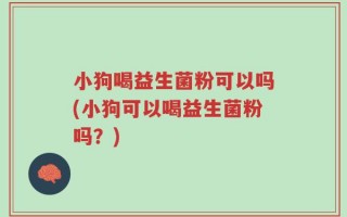小狗喝益生菌粉可以吗(小狗可以喝益生菌粉吗？)