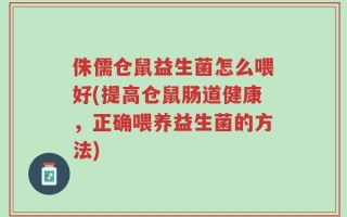 侏儒仓鼠益生菌怎么喂好(提高仓鼠肠道健康，正确喂养益生菌的方法)