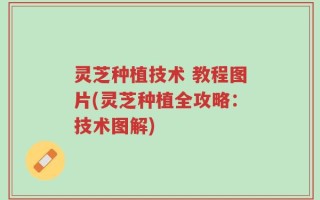 灵芝种植技术 教程图片(灵芝种植全攻略：技术图解)
