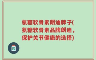 氨糖软骨素朗迪牌子(氨糖软骨素品牌朗迪，保护关节健康的选择)