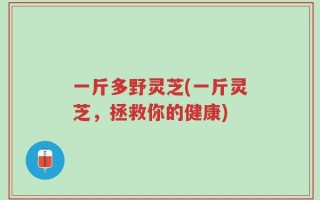一斤多野灵芝(一斤灵芝，拯救你的健康)