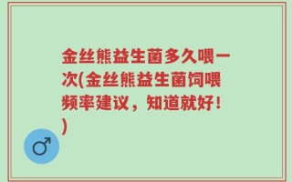 金丝熊益生菌多久喂一次(金丝熊益生菌饲喂频率建议，知道就好！)