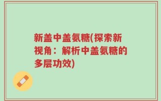 新盖中盖氨糖(探索新视角：解析中盖氨糖的多层功效)