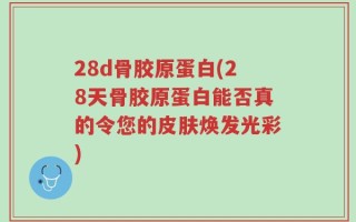 28d骨胶原蛋白(28天骨胶原蛋白能否真的令您的皮肤焕发光彩)