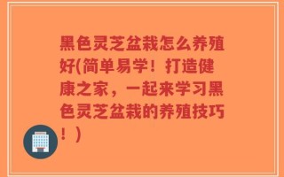 黑色灵芝盆栽怎么养殖好(简单易学！打造健康之家，一起来学习黑色灵芝盆栽的养殖技巧！)