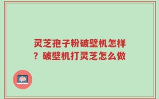 灵芝孢子粉破壁机怎样？破壁机打灵芝怎么做