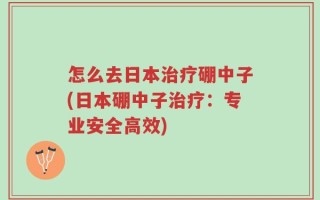怎么去日本治疗硼中子(日本硼中子治疗：专业安全高效)