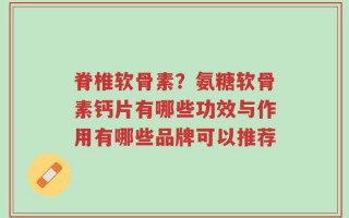 脊椎软骨素？氨糖软骨素钙片有哪些功效与作用有哪些品牌可以推荐