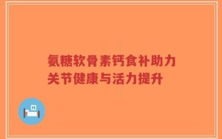 氨糖软骨素钙食补助力关节健康与活力提升