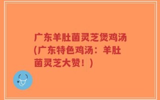 广东羊肚菌灵芝煲鸡汤(广东特色鸡汤：羊肚菌灵芝大赞！)