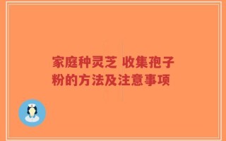 家庭种灵芝 收集孢子粉的方法及注意事项