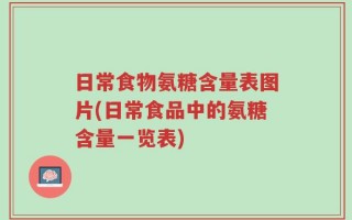 日常食物氨糖含量表图片(日常食品中的氨糖含量一览表)