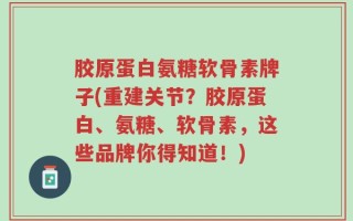 胶原蛋白氨糖软骨素牌子(重建关节？胶原蛋白、氨糖、软骨素，这些品牌你得知道！)