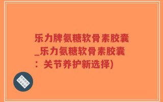 乐力牌氨糖软骨素胶囊_乐力氨糖软骨素胶囊：关节养护新选择)