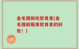 金毛提前吃软骨素(金毛提前服用软骨素的好处！)