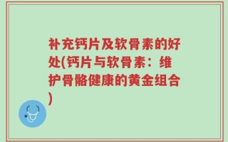 补充钙片及软骨素的好处(钙片与软骨素：维护骨骼健康的黄金组合)