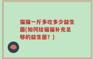 猫猫一斤多吃多少益生菌(如何给猫猫补充足够的益生菌？)