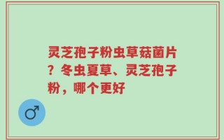 灵芝孢子粉虫草菇菌片？冬虫夏草、灵芝孢子粉，哪个更好