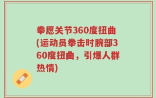 拳愿关节360度扭曲(运动员拳击时腕部360度扭曲，引爆人群热情)