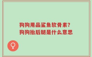 狗狗用品鲨鱼软骨素？狗狗抬后腿是什么意思