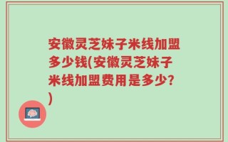 安徽灵芝妹子米线加盟多少钱(安徽灵芝妹子米线加盟费用是多少？)