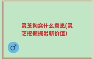 灵芝掏窝什么意思(灵芝挖掘掘出新价值)