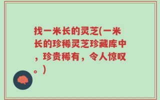 找一米长的灵芝(一米长的珍稀灵芝珍藏库中，珍贵稀有，令人惊叹。)