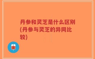 丹参和灵芝是什么区别(丹参与灵芝的异同比较)