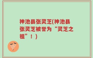 神池县张灵芝(神池县张灵芝被誉为“灵芝之祖”！)