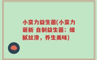 小蛮力益生菌(小蛮力萌新 自制益生菌：细腻丝滑，养生美味)