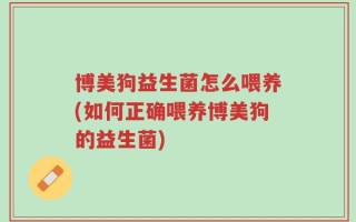 博美狗益生菌怎么喂养(如何正确喂养博美狗的益生菌)