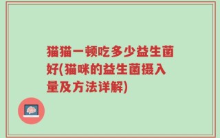 猫猫一顿吃多少益生菌好(猫咪的益生菌摄入量及方法详解)