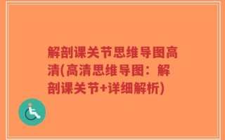 解剖课关节思维导图高清(高清思维导图：解剖课关节+详细解析)