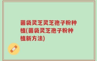 菌袋灵芝灵芝孢子粉种植(菌袋灵芝孢子粉种植新方法)