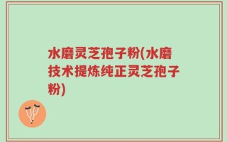水磨灵芝孢子粉(水磨技术提炼纯正灵芝孢子粉)
