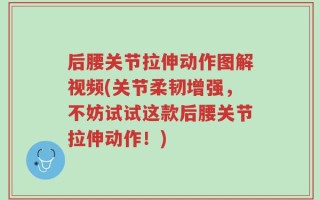 后腰关节拉伸动作图解视频(关节柔韧增强，不妨试试这款后腰关节拉伸动作！)